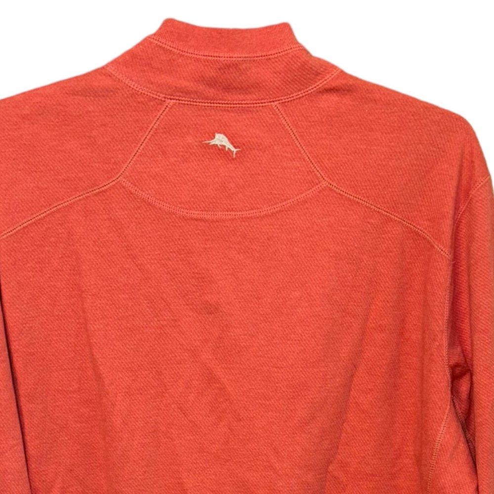 Men's Tommy Bahama 100% Cotton Peach Reversible 1/4 Zip Sweater Size XL - Picture 4 of 10